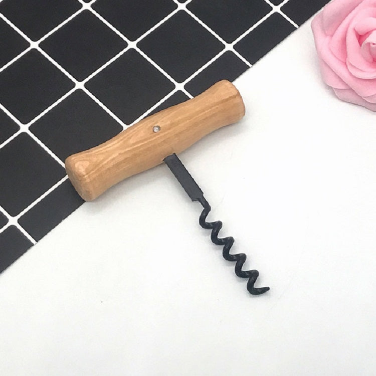 5 PCS Wine Opener Household Wine Corkscrew with Wood Handle, Color:Black