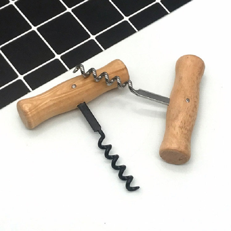 5 PCS Wine Opener Household Wine Corkscrew with Wood Handle, Color:Silver