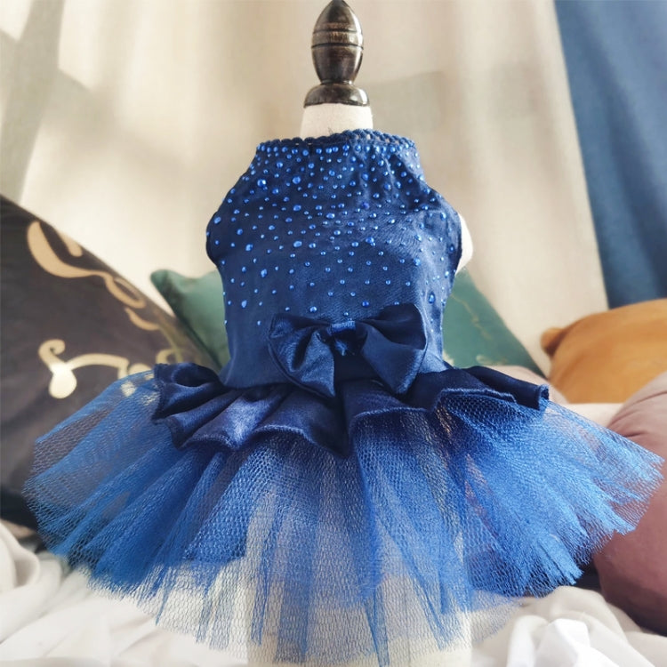 Pet Clothing Pet Hot Drilling Wedding Dress Skirt, Size:XS