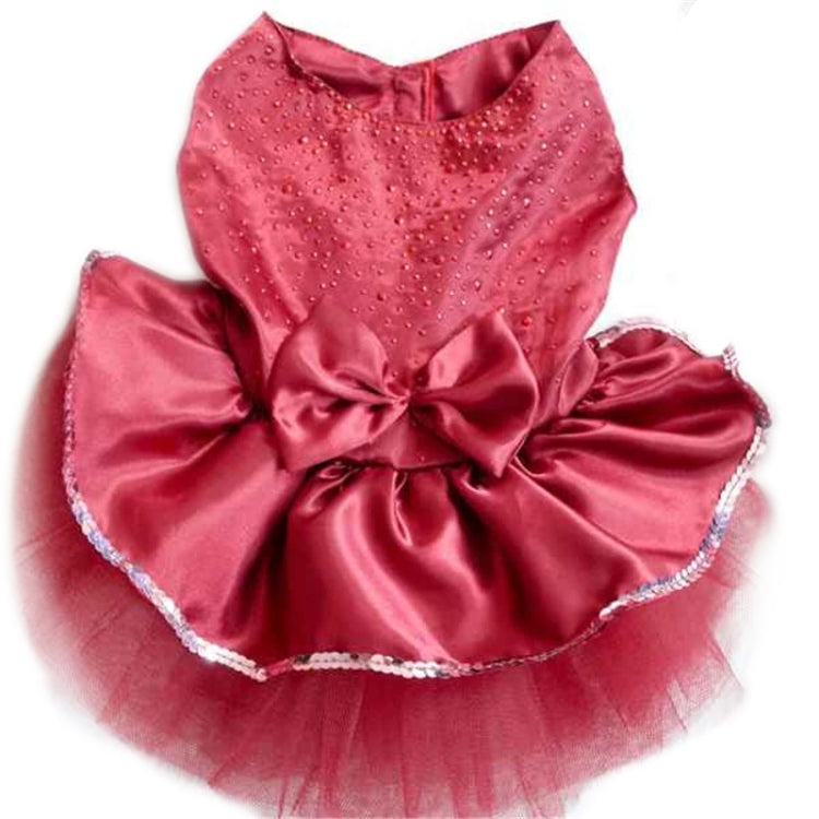 Pet Clothing Pet Hot Drilling Wedding Dress Skirt, Size:M(Red)