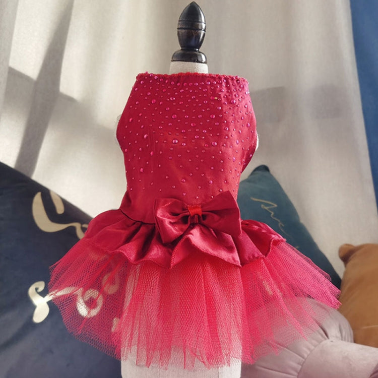 Pet Clothing Pet Hot Drilling Wedding Dress Skirt, Size:XL