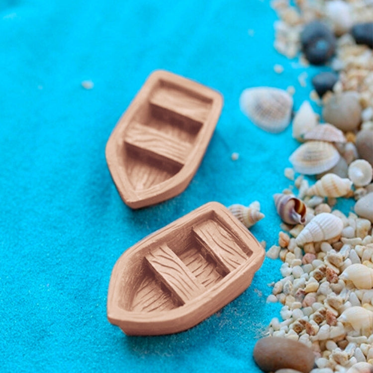 3 PCS Retro Wooden Boat Model Resin Craft Accessories, Size:Small