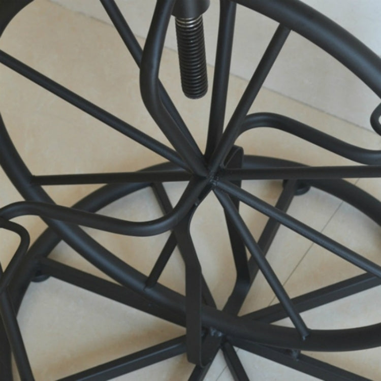 Retro Industrial Style Leisure Wrought Iron Bicycle Type Solid Wood Chair Lift