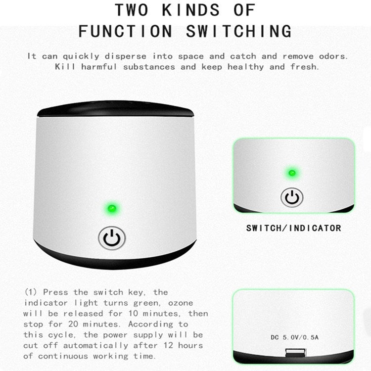 ZC-168 Refrigerator Car Active Oxygen Ozone Disinfection Sterilization Deodorization Purification Mini Air Purifier