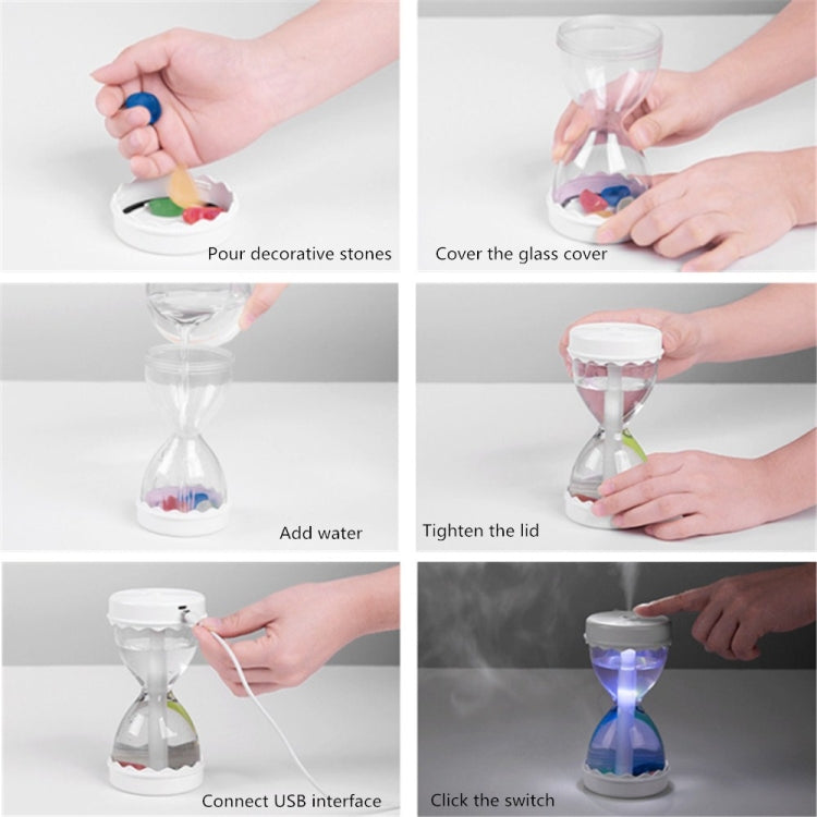 Hourglass Style Colorful Light Air Humidifier USB Car Home Automatic Alcohol Disinfection Spray Air Purifier