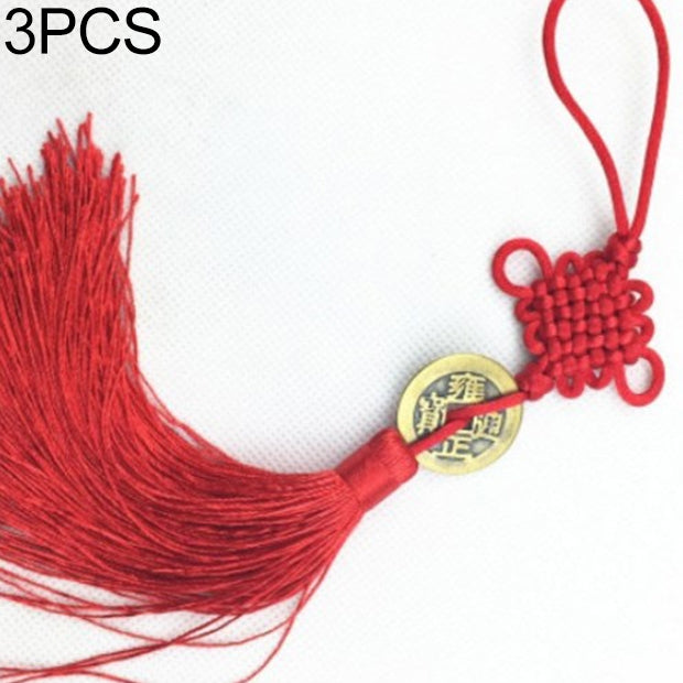 3 PCS Chinese Knot Old Copper Coin Mascot Car Hanging Decoration, Specification:One Coin