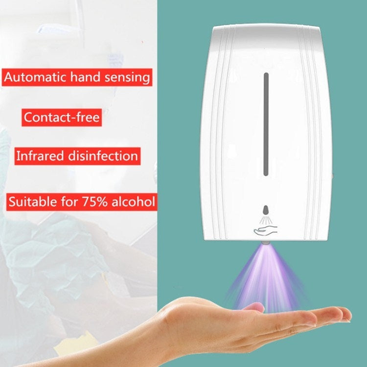 1000ML Hand-disinfection Machine Without Punching Wall-mounted Automatic Induction Soap Dispenser, Style:Spray Disinfection