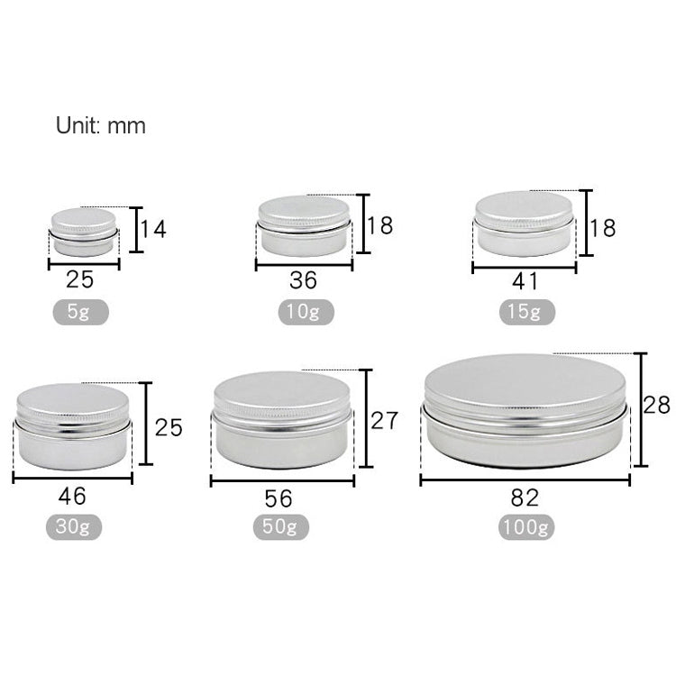 5 PCS Thread Refillable Aluminum Packaging Box Cosmetic Small Storage Case, Capacity:5g(Silver)