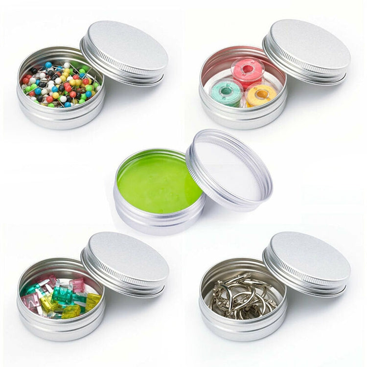 5 PCS Thread Refillable Aluminum Packaging Box Cosmetic Small Storage Case, Capacity:5g(Silver)