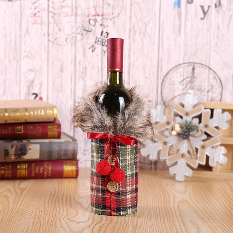 Christmas Ornaments Wine Set Bow Bottle Set Hotel Restaurant Decoration Props