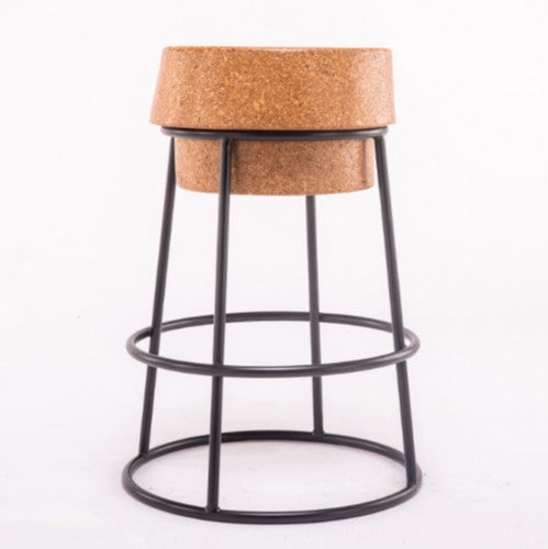 Simple Modern Nordic Leisure Soft Oak Wood Seat Bar Stool Coffee Chair