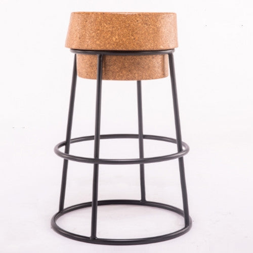 Simple Modern Nordic Leisure Soft Oak Wood Seat Bar Stool Coffee Chair
