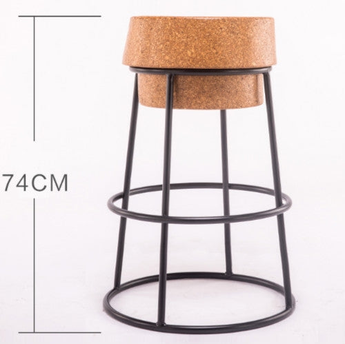 Simple Modern Nordic Leisure Soft Oak Wood Seat Bar Stool Coffee Chair