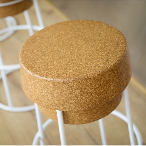 Simple Modern Nordic Leisure Soft Oak Wood Seat Bar Stool Coffee Chair