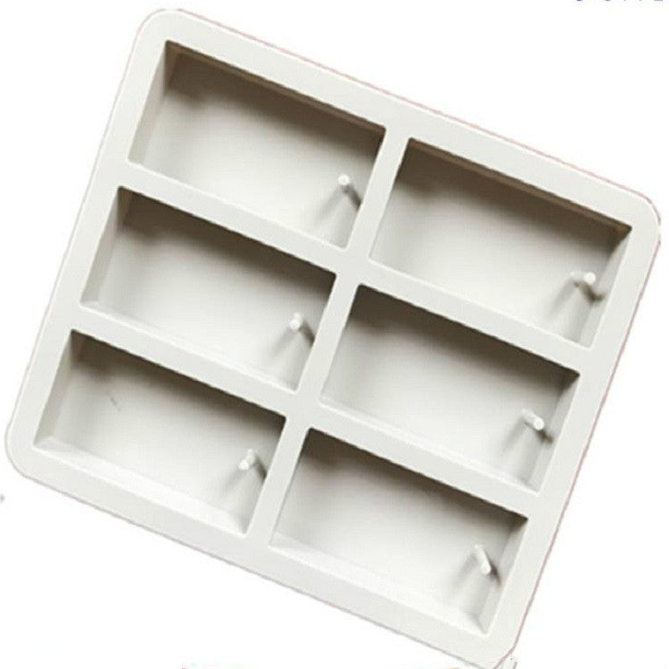 Aromatherapy Wax Handmade Soap Silicone Mold, Specification:Six Grid Rectangle