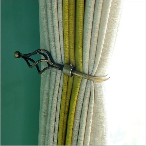 2 PCS Retro Style Hollow U shaped Curtain Metal Wall Hooks