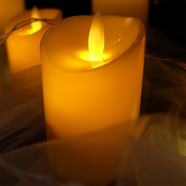 Cylindrical LED Electronic Candle Light Simulation Wedding Candlestick Candle, Size:13x7.5cm