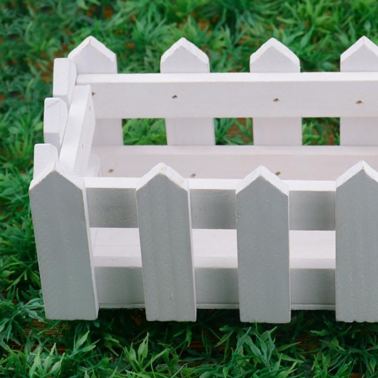 16cm Wooden Fence Small Tea Bud Garden Simulation Flower Kit Plant Pots Balcony Decor(Yellow)