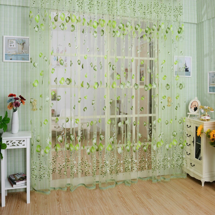 Tulip Print Curtain Bedroom Living Room Balcony Tulle Sunshade Curtain, Size:100x200CM