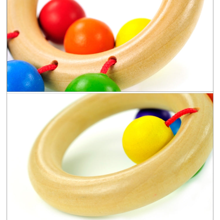 Baby Wooden Rattle Bell Toys Infant Handbell Rattles Kids Musical Instrument Educational Toy Funny Newborns Handle Bells Toys