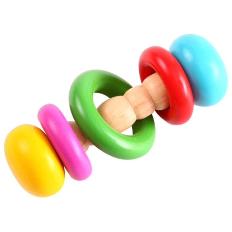 Baby Wooden Rattle Bell Toys Infant Handbell Rattles Kids Musical Instrument Educational Toy Funny Newborns Handle Bells Toys