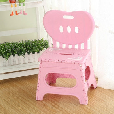 Multifunctional Folding Stool Plastic Backrest Portable Home Chair Creative Kindergarten Small Stool