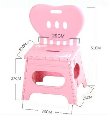 Multifunctional Folding Stool Plastic Backrest Portable Home Chair Creative Kindergarten Small Stool