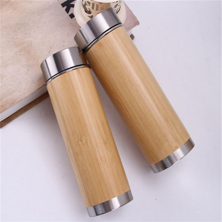 Creative Bamboo Thermos Bottle Stainless Steel Vacuum Flask, Inner gallbladder:Purple Clay
