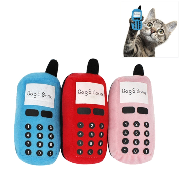WJ010500 Pet Dog Cat Toys Phone Shaped Chew Play Squeaky Plush Practice Toys(Random Color Delivery)