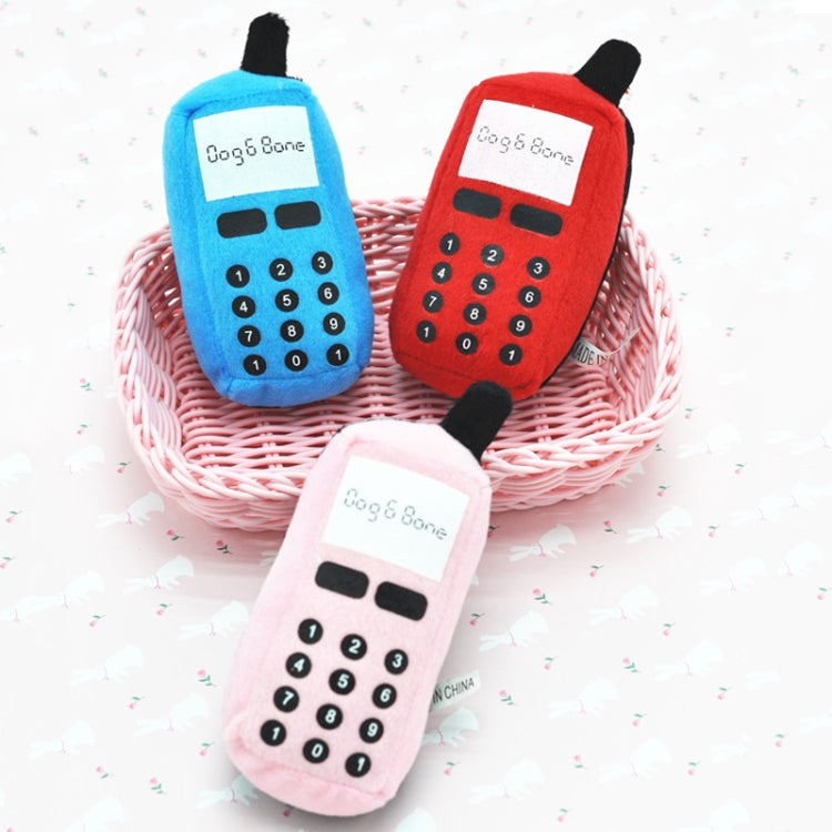 WJ010500 Pet Dog Cat Toys Phone Shaped Chew Play Squeaky Plush Practice Toys(Random Color Delivery)