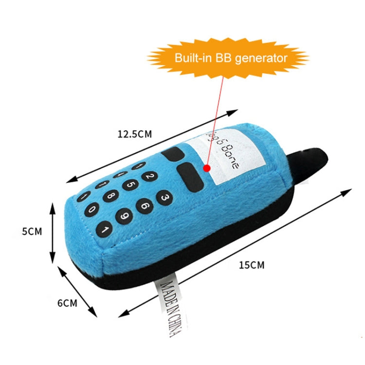 WJ010500 Pet Dog Cat Toys Phone Shaped Chew Play Squeaky Plush Practice Toys(Random Color Delivery)
