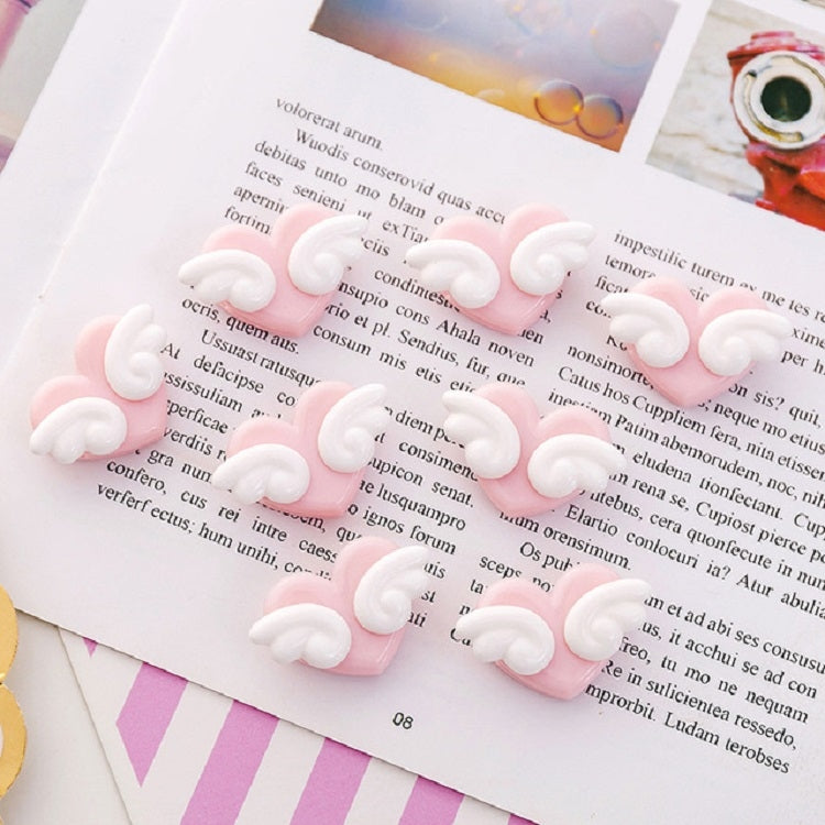10 PCS Peach Heart Clips Love Heart Wings Photo Folders