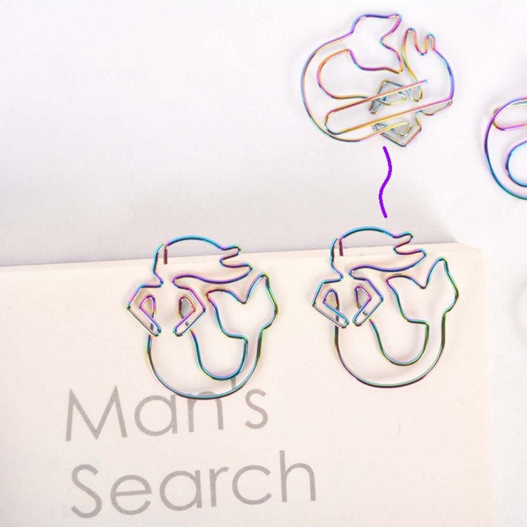 4 PCS Creative Paper Clip Colorful Mermaid Styling Paper Clip