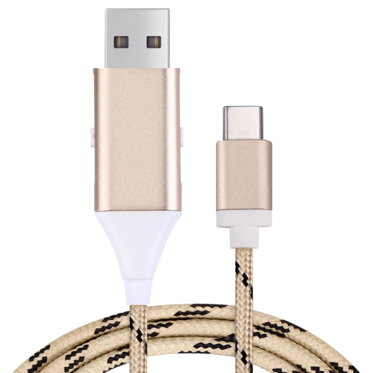 1M 2 in 1 USB-C / Type-C to OTG & USB Data Sync Cable Charging Cable , For Galaxy S8 & S8 + / LG G6 / Huawei P10 & P10 Plus / Xiaomi Mi 6 & Max 2 and other Smartphones(Gold)