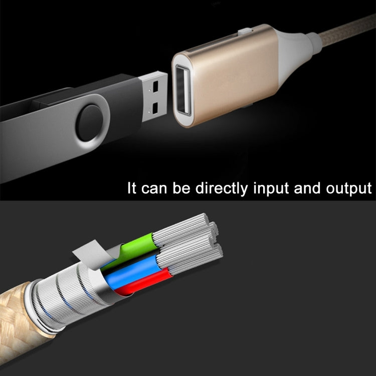 1M 2 in 1 USB-C / Type-C to OTG & USB Data Sync Cable Charging Cable , For Galaxy S8 & S8 + / LG G6 / Huawei P10 & P10 Plus / Xiaomi Mi 6 & Max 2 and other Smartphones(Gold)
