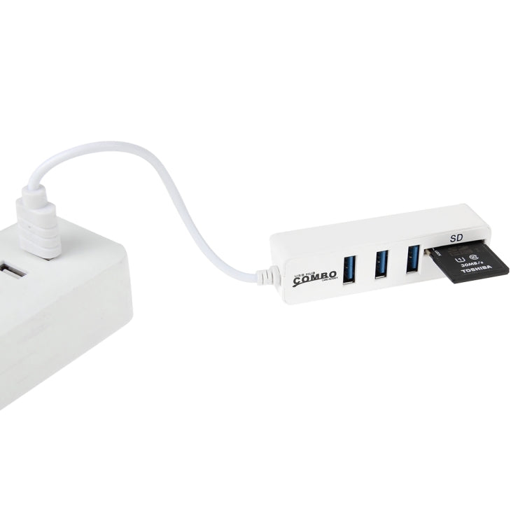 2 in 1 USB 2.0 480Mbps 3 Ports HUB COMBO + Micro SD / T-FLASH SD / SDHC / SDXC Card Reader for Windows XP / Vista / 8.1 / 7 / 8, MAC, etc