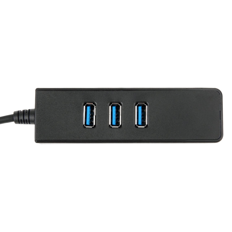 2 in 1 USB Type-C 3 Ports HUB with Gigabit Ethernet Adapter, For Windows 8 / 7 / ME / 2000 / XP / Linux & MAC OSX(Black)