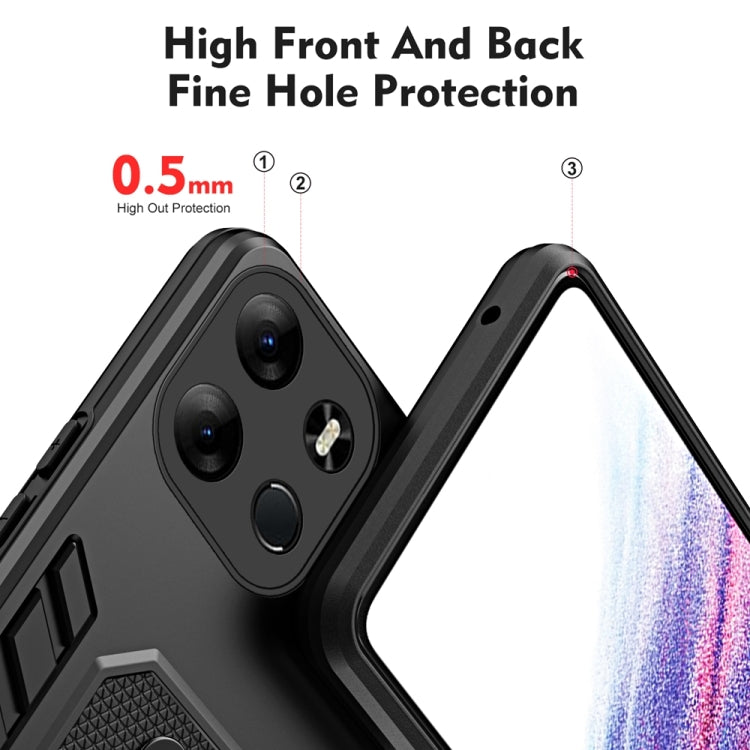 Variety Brave Armor Finger Loop Holder Phone Case For Tecno Spark Go 2023 / Pop 7 Pro / Infinix Smart 7 Global