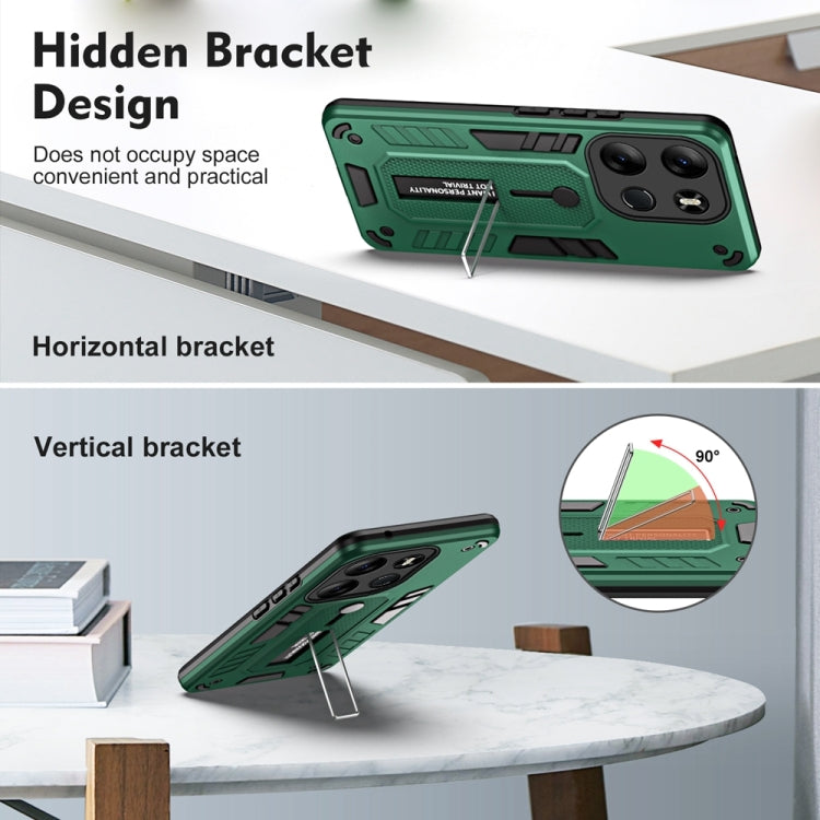 Variety Brave Armor Finger Loop Holder Phone Case For Tecno Spark Go 2023 / Pop 7 Pro / Infinix Smart 7 Global