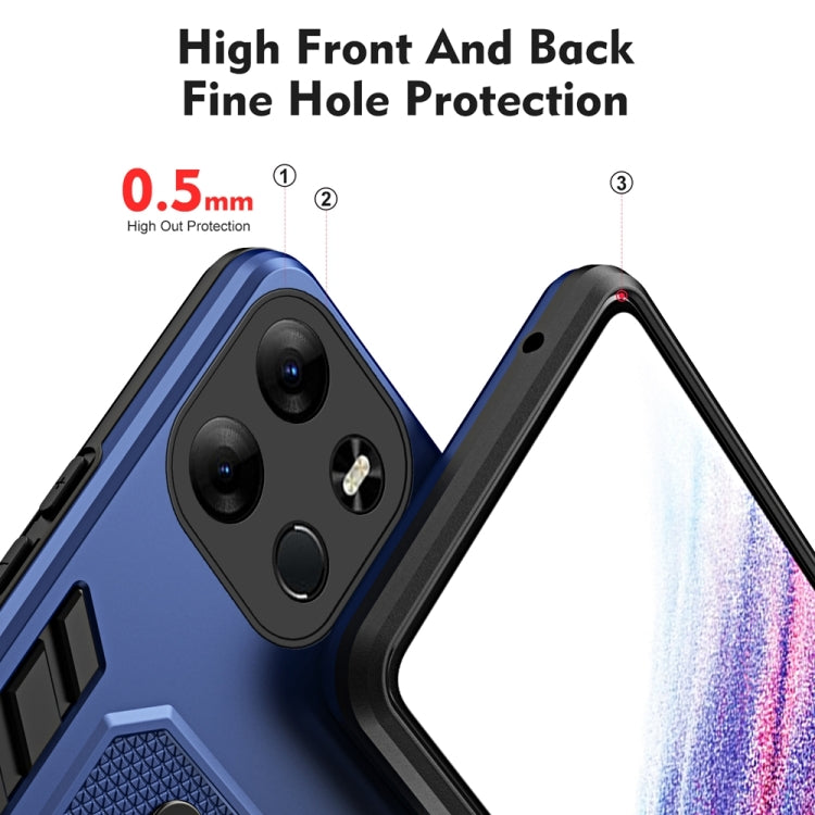 Variety Brave Armor Finger Loop Holder Phone Case For Tecno Spark Go 2023 / Pop 7 Pro / Infinix Smart 7 Global