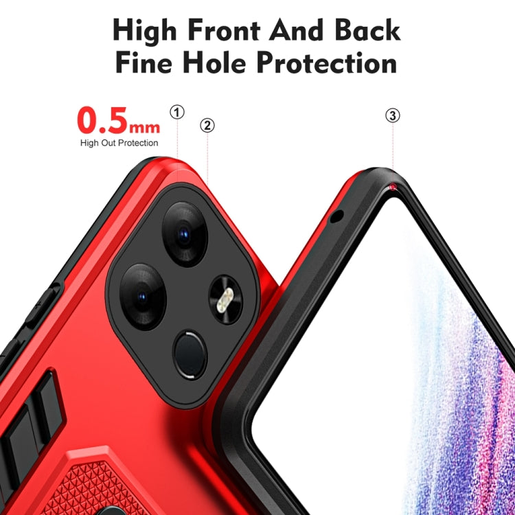 Variety Brave Armor Finger Loop Holder Phone Case For Tecno Spark Go 2023 / Pop 7 Pro / Infinix Smart 7 Global
