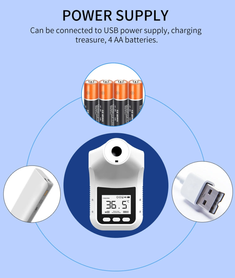 K3 Pro Handsfree Non-contact Forehead Body Light-sensitive Distance Sensor Infrared Thermometer, 2.8 inch LCD Display Screen
