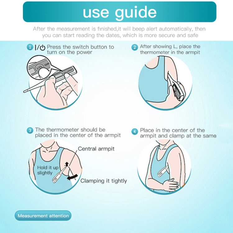 20s Quick Test Fever Measurement Electronic Digital Thermometer Body Temperature(Blue)