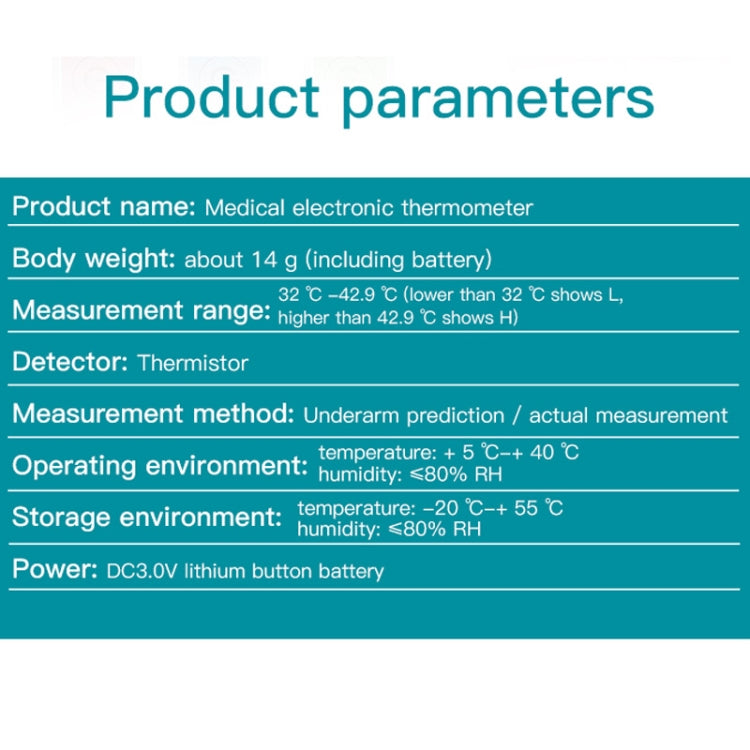20s Quick Test Fever Measurement Electronic Digital Thermometer Body Temperature(Blue)