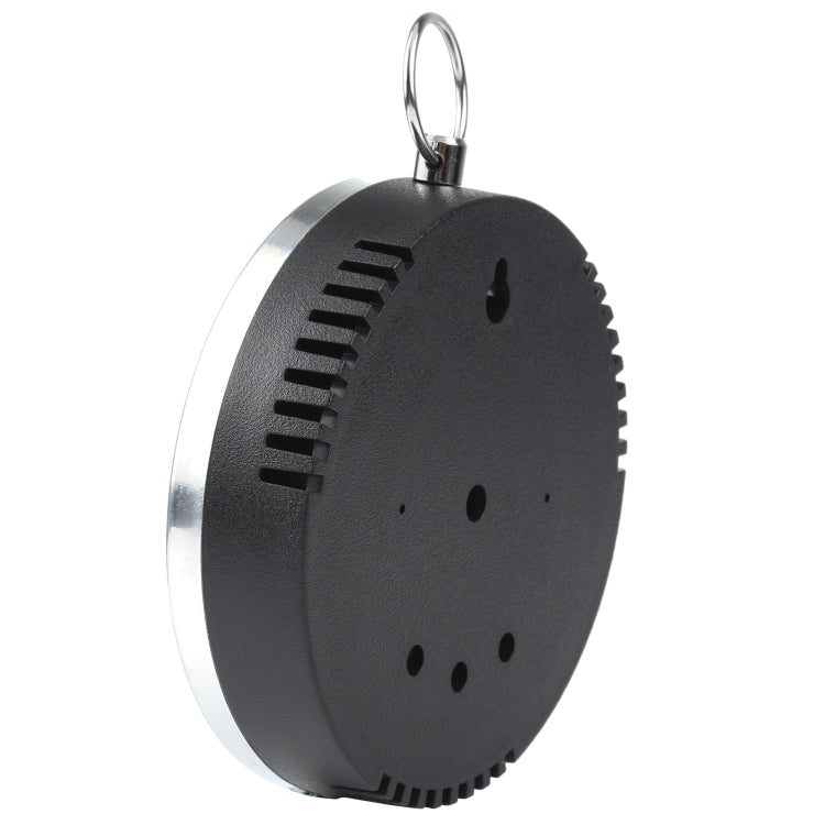 Mini Round Clock-shaped Indoor Outdoor Hygrometer Humidity Thermometer Temperature Meter with Hanging Ring(Silver)