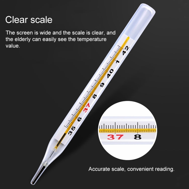 Mercury Clear-Scale Household Adult Kids Armpit Oral Glass Thermometer, Temperature Range: 35 Degree C - 42 Degree C