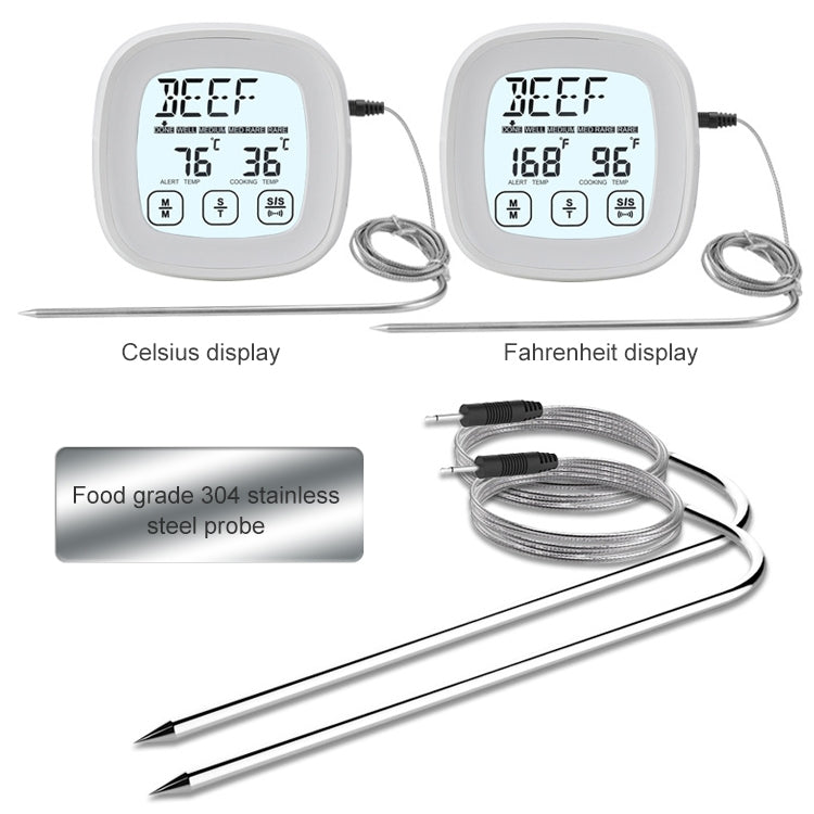 TS-802A Kitchen Food Cooking BBQ Dual Probe Touch Screen Thermometer