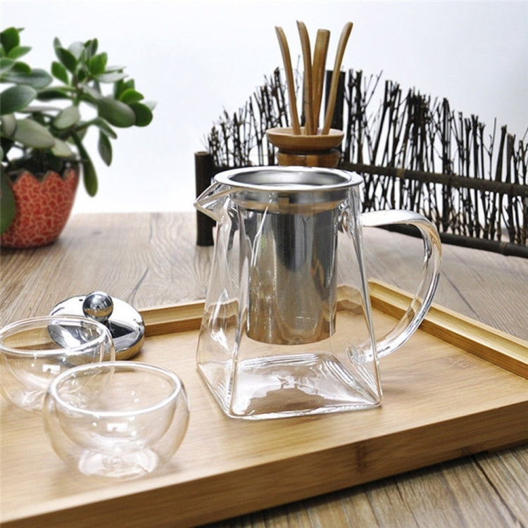 Stainless Steel Clear Heat Resistant Glass Filter Tea Pot, Capacity: 650ml
