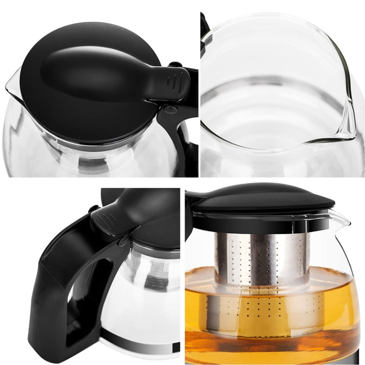 Large-capacity Stainless Steel Heat Resistant Glass Filter Tea Pot, Capacity: 1250ml