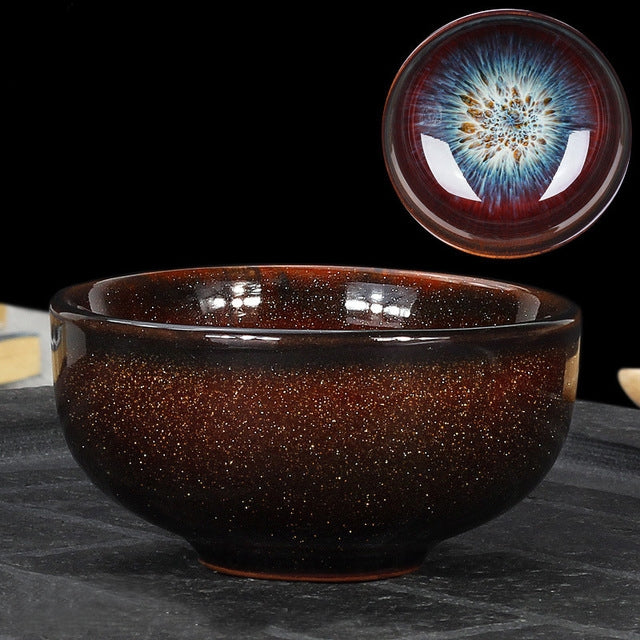 Kiln Transmutation Kongfu Bowl Ceramic Tea Cup, 02, Capacity: 60ml, Size:Small, 6.5x3.3cm